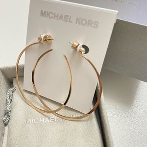 MK Rose gold tone hoop earrings